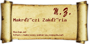 Makróczi Zakária névjegykártya